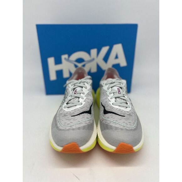 NEW Men's Size 9.5 HOKA Mach X 2 Running Shoes 1155119 White Citrus Yellow Gym - Picture 2 of 7